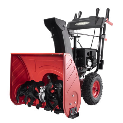 Powersmart 24-Inch Two-Stage Gas Snow Blower, 212Cc Engine, Electric Start, 20" Clearing Depth, 6 Forward & 2 Reverse Speeds, 180° Chute Rotation