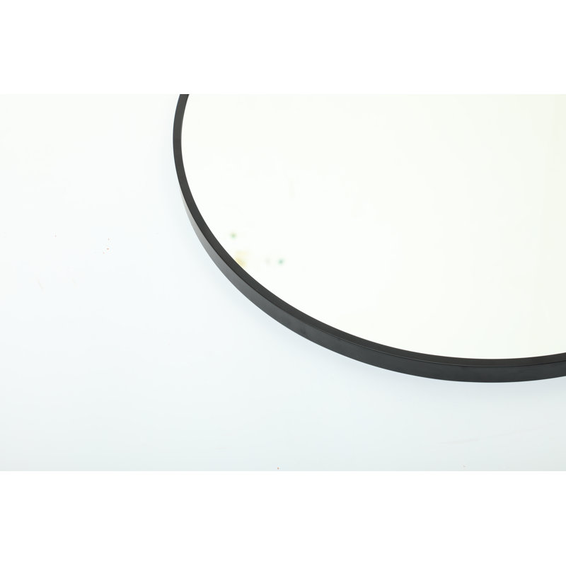 Metal Round Mirror, 50.8cm H x 50.8cm W, Black