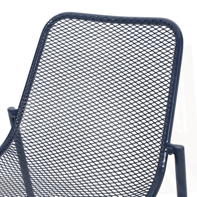 Outdoor Iron Chair, Navy