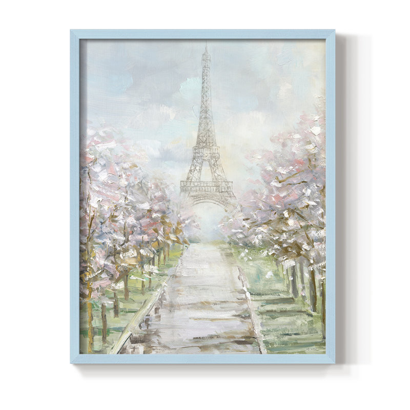 «Paris Trees», reproduction encadrée - bois massif, H 11 po x l 9 po, Bleu