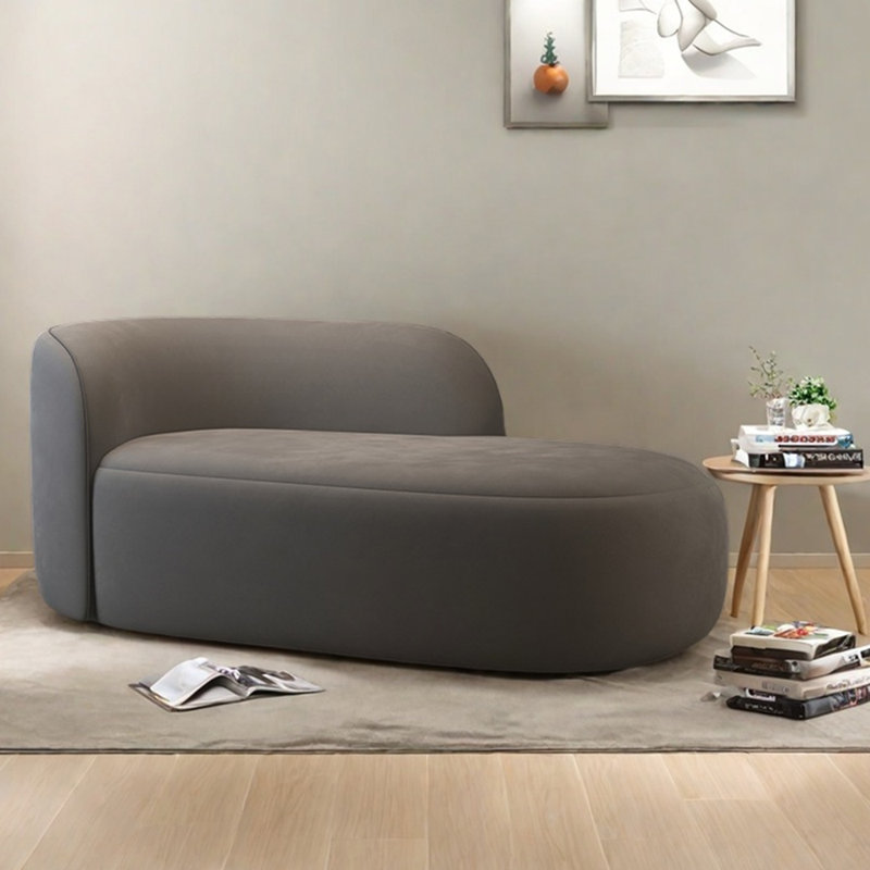 Chaise longue simple et élégante en éponge, Gris, Orienté à gauche (vu de face)