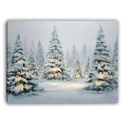 Art mural sur toile Twilight Lights in Winter Grove