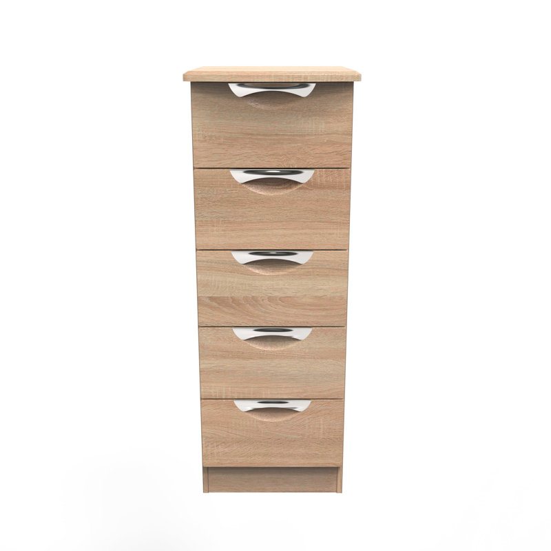 Bhodhini 40cm W Manufactured Wood Bedside Table, Bardolino Oak