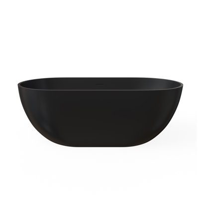 Baignoire de trempage à surface solide de 59 pouces - Baignoire profonde autoportante