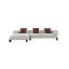 Canapé modulaire en tweed marron et beige Mardi avec 3 coussins Mardi