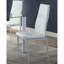 Chaises d'appoint blanches en métal 2 pièces, similicuir, sièges de salle à manger modernes Chaises 2 pièces contemporaines en métal, revêtement de siège en cuir