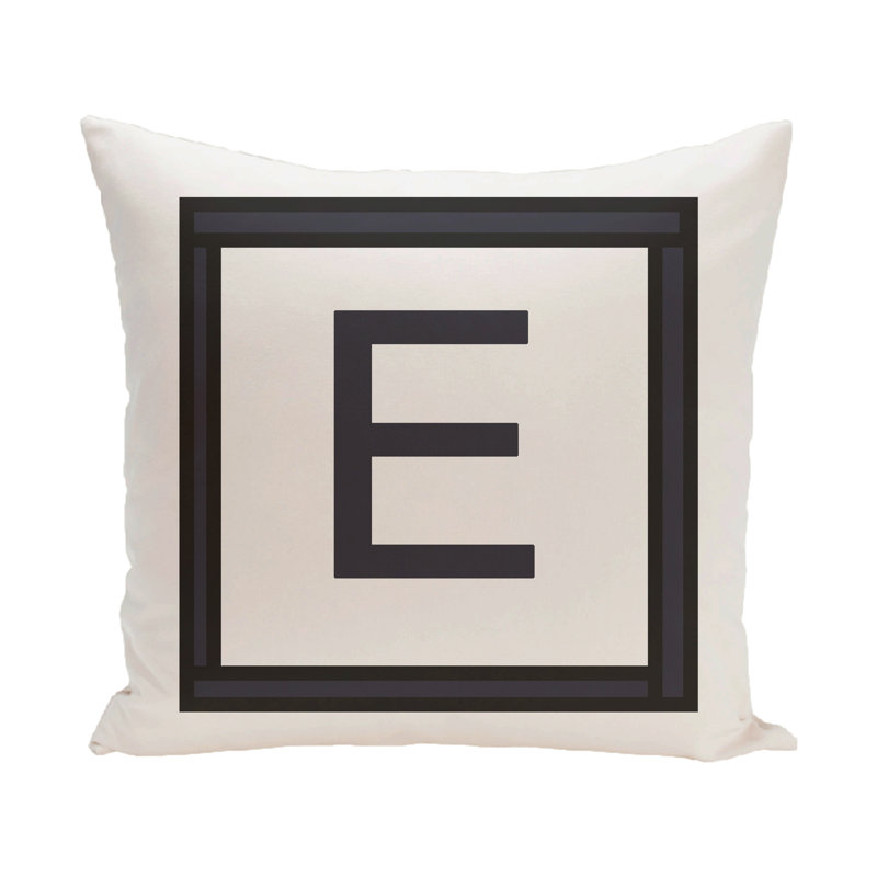 Reversible Throw Pillow, 20" H x 20" W x 2" D, White / Black, E