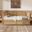 Lit de jour en rotin de style traditionnel avec lit gigogne pour un espace limité, chambre d'amis, aucun sommier nécessaire-288557243