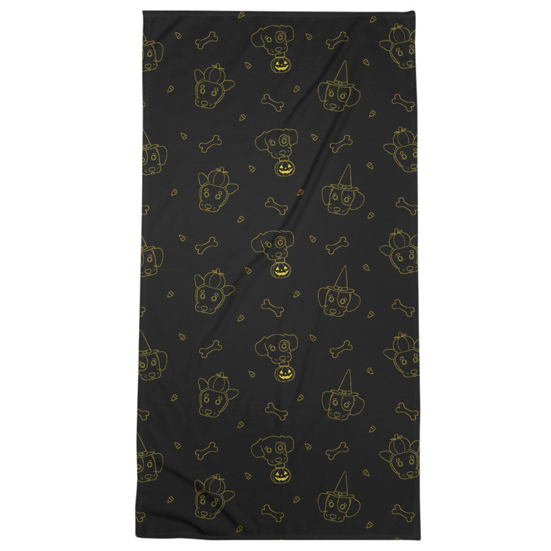 Beach Towel, Black/Yellow, Microfiber