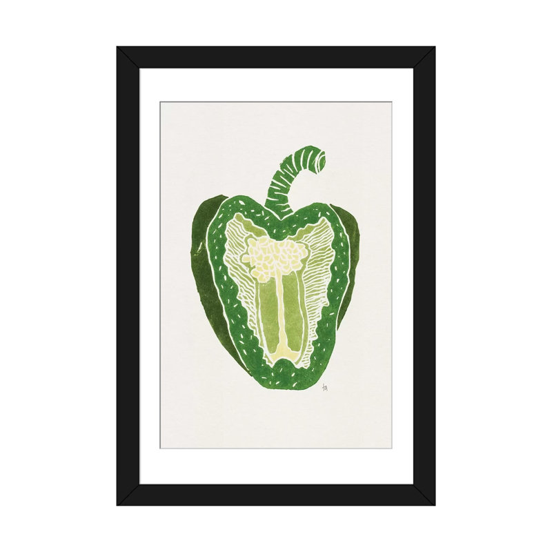 « green poivre » par tracie andrews, impression sur toile tendue, H 24 po x l 16 po x P 1 po, Papier d'art encadré noir