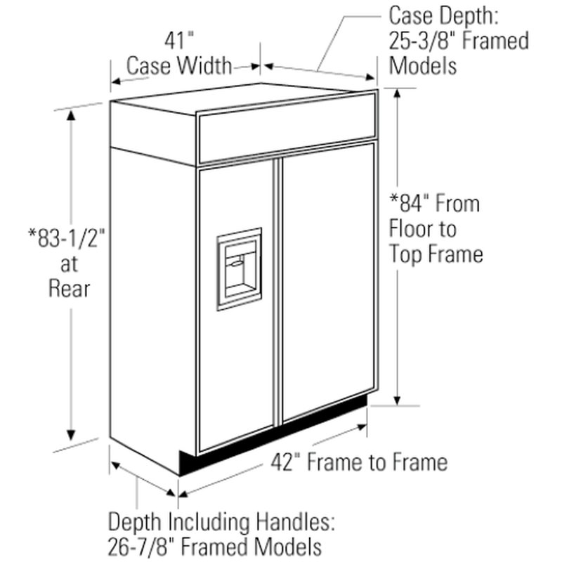 Monogram 42" Built-In Side-By-Side Refrigerator With Dispenser, Panel Ready, Statement, Flush Inset