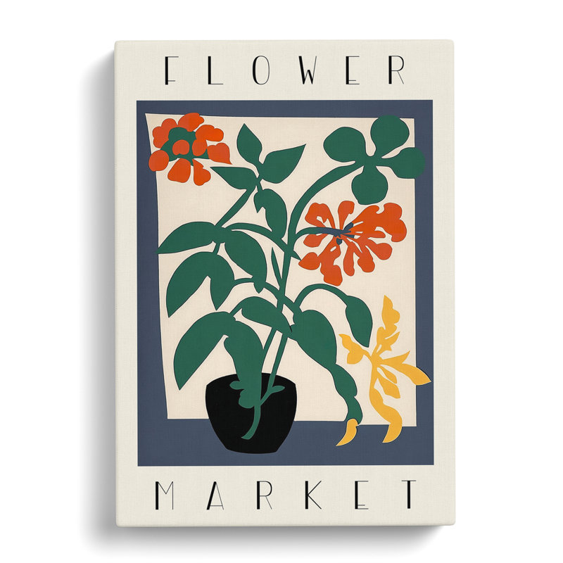 Flower Market Exhibition Advertisement No.3 - Wrapped Canvas