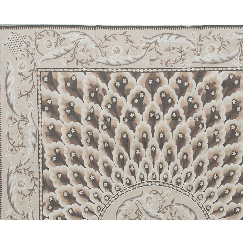 Hand-Knotted High-Quality Brown and Beige Area Rug