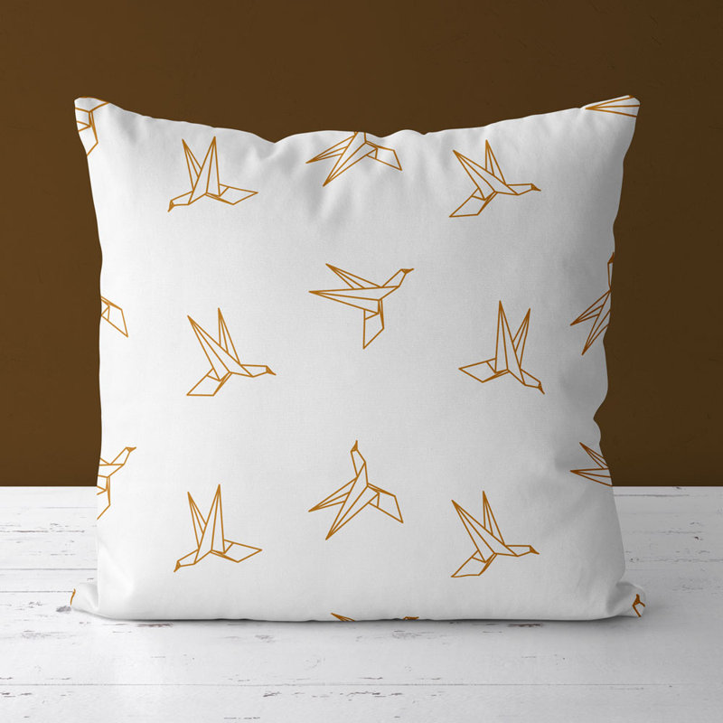 Housse de coussin carré et insert, Jaune
