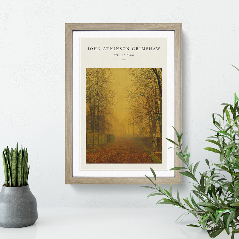 Evening Glow by John Atkinson Grimshaw - Single Picture Frame Print, 65cm H x 48cm W x 2cm D, Oak Framed