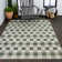 Drora Traditional Geometric Bold Gingham Green/Cream Indoor/Outdoor Rug
