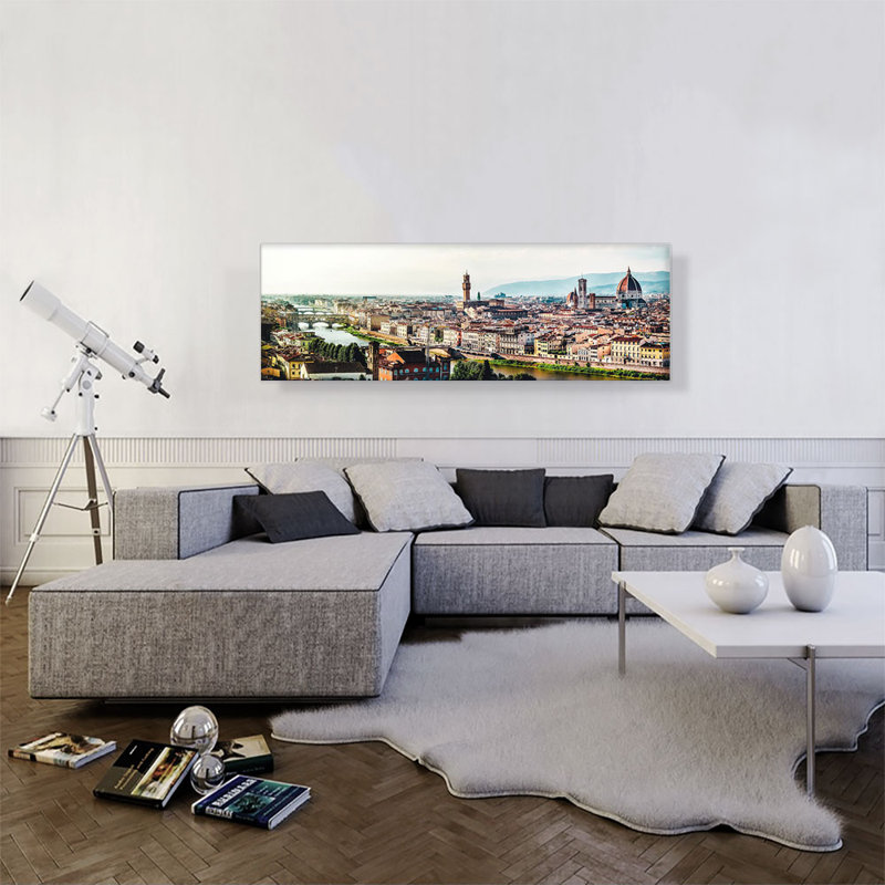Florence, Italie, horizon, reproduction de photo sur toile tendue, H 16 po x l 48 po x 1,5 po