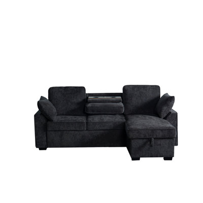 Multi - Functional Sectional Sofa Ensemble Featuring a Removable Cup Holder Tray, Storage - Integrated Chaise and Adjustable Backrests