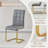 5-Piece Dining Set, 70" Tempered Glass Table with Polished Stainless Steel Base & 4 C-Shaped Cantilever PU Leather Chairs-115748129-119437098