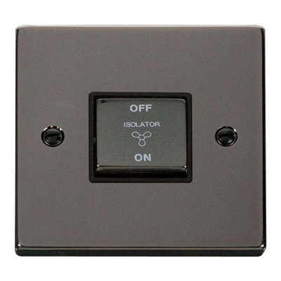 Black Nickel 10A 1 Gang Ingot 3 Pole Fan Isolation Switch