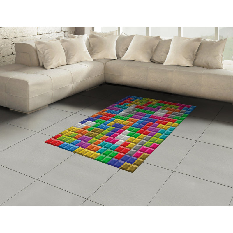 Tapis décoratif pour jeux vidéo en fibres à haute densité, Rectangle— 4 pi x 5 pi 8 po