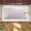 54" W X 32'' D Alcove Rectangular Bathtub Drop-In Soaking Tub 3-Wall Acrylic White Bathroom Tub With Integrated Overflow