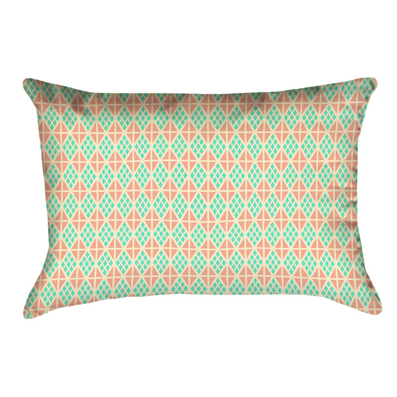 Housse de coussin Katelyn Elizabeth, Sarcelle / orange, Faux lin