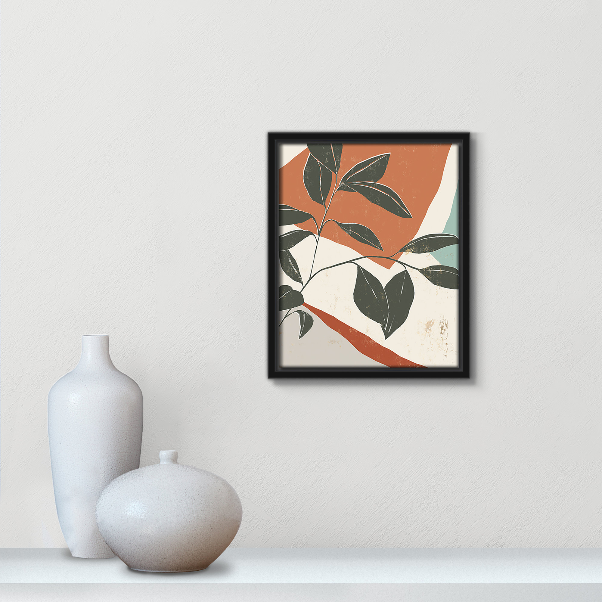 Cutout Leaves I by Isabelle Z, 11.5" H x 9.5" W x 2" D, Black Framed