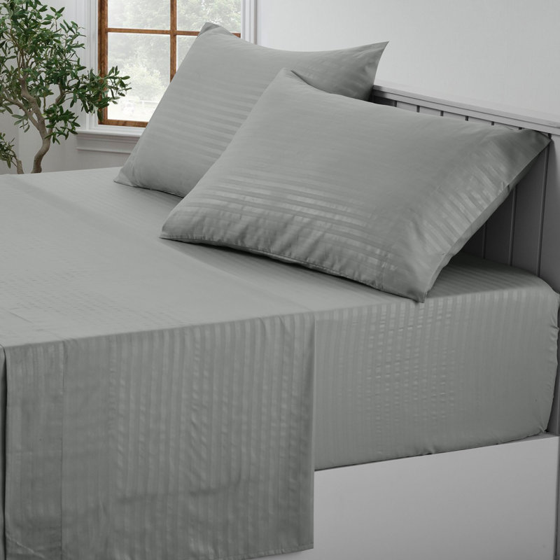 Ensemble de literie en microfibre avec draps-housse et drap-housse Lux Decor Collection, Taie d'oreiller taille double, Gris
