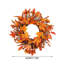 Décoration de style couronne de porte d'entrée en fausse feuille d'érable, baie de brindille colorée, couronne, météo, automne, décor pour l'entrée de la cheminée