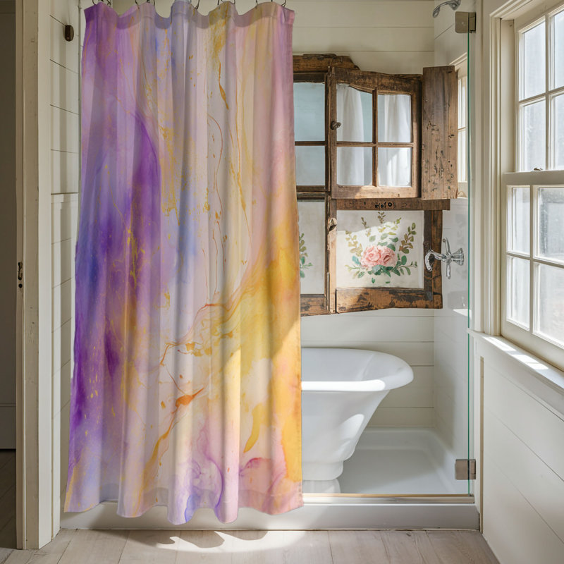 Amethyst Textures - Rideau de douche standard 1 pièce, H 74 po x l 71 po