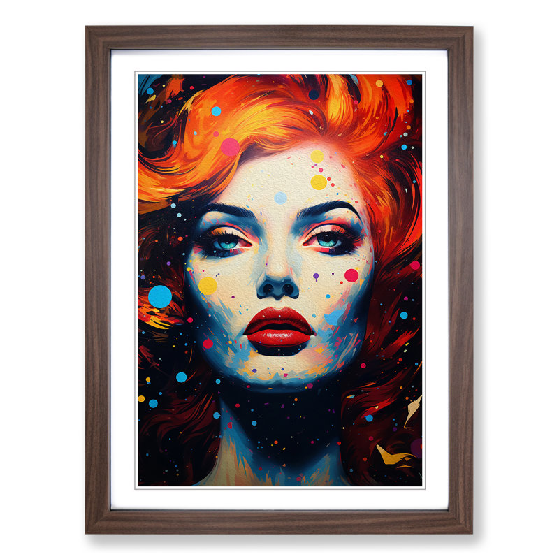 Single Picture Frame Print on Wood, Walnut Framed, 46cm H x 34cm W