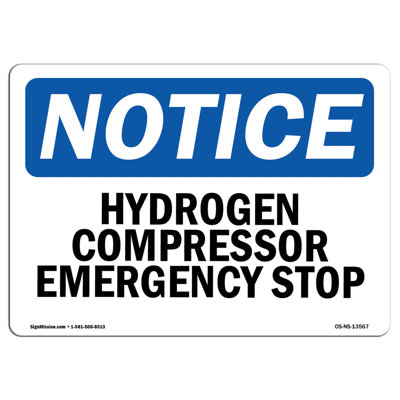 Hydrogen Compressor Emergency Stop Sign