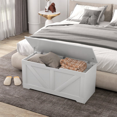 Storage Chest for Living Room, Wooden Toy Box, 39.4"W