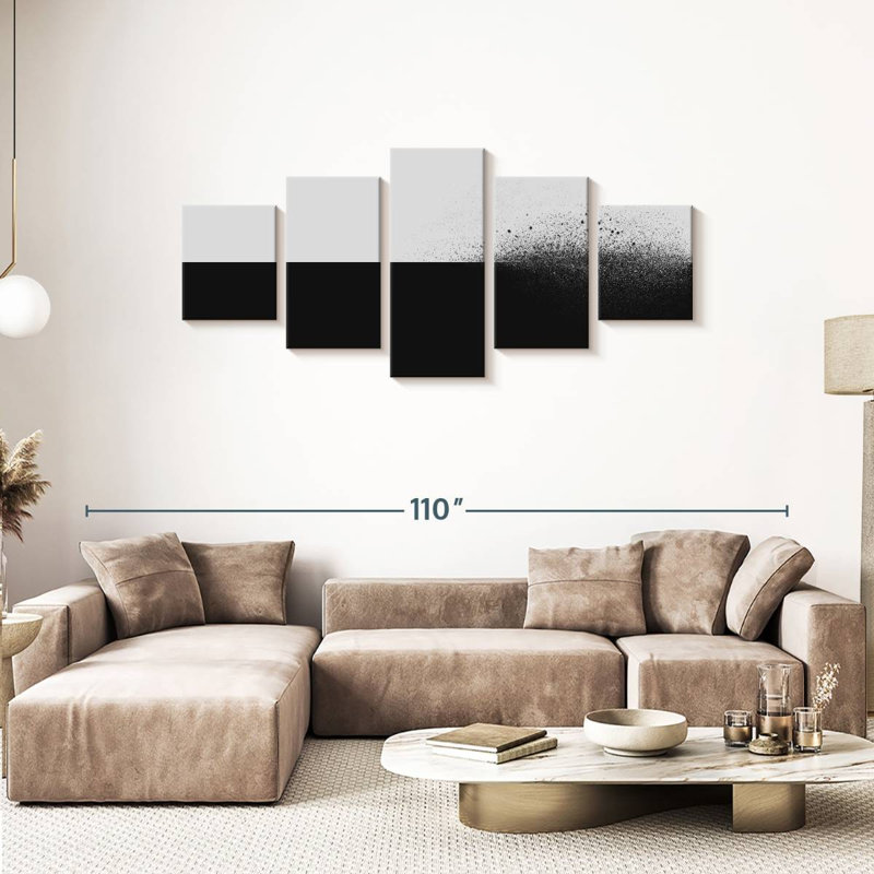 «Detachment On Canvas», ensemble de 5 pièces, H 36 po x l 80 po x P 1,25 po