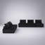 Canapé modulaire en velours noir avec repose-pieds 5 pièces