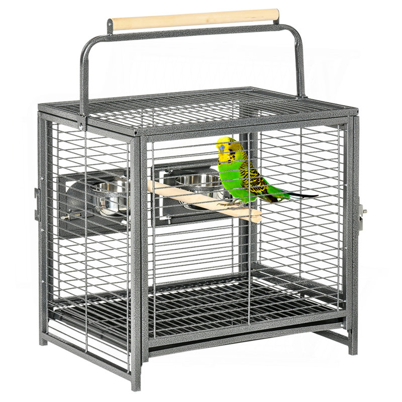 Porte-perroquet de 19 po avec perchoir en bois