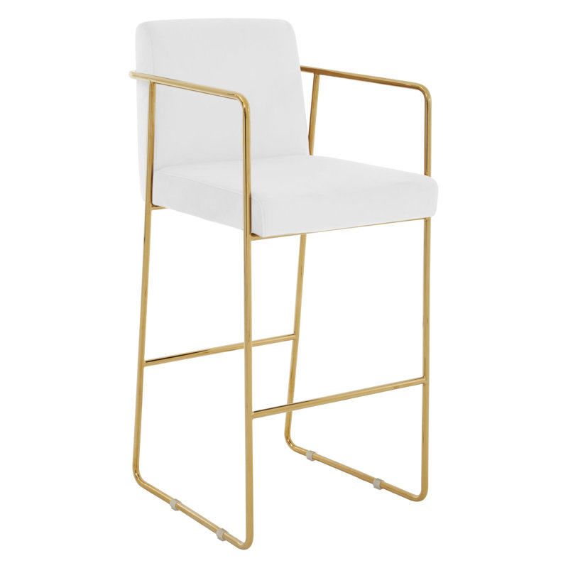 Wicksham Upholstered Counter Stool with Metal Frame