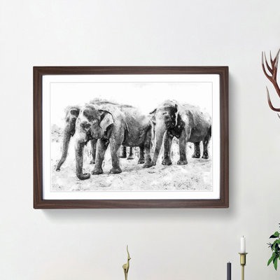 Elephants in Sri Lanka - Framed Print