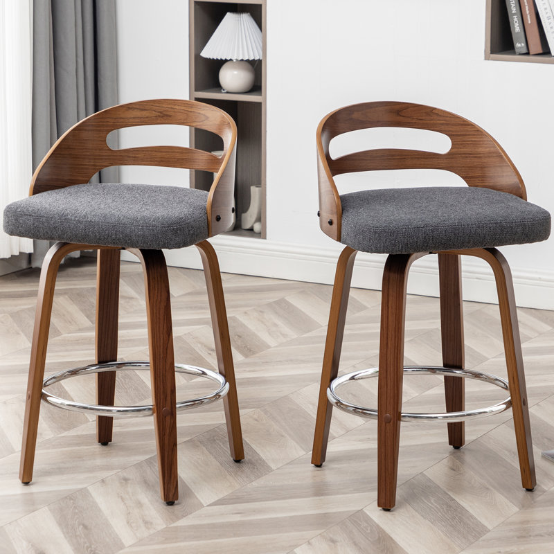Swivel Bar Stool, Counter Stool (66cm Seat Height), Grey
