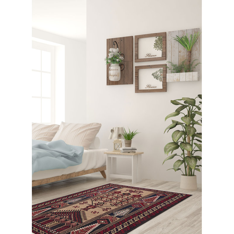 Tapis brun Baluch 3 pi 8 po x 6 pi 1 po