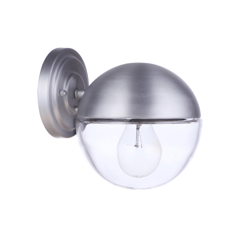 Lanterne murale d'extérieur Evie, Aluminium satiné, H 7,25 po x l 6,5 po x P 7,76 po