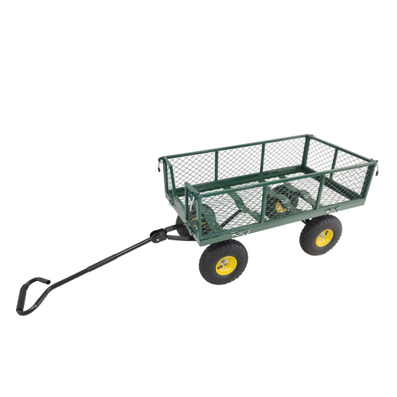 Chariot / chariot utilitaire robuste pour pelouse / jardin avec mailles latérales amovibles, capacité de 400 lb