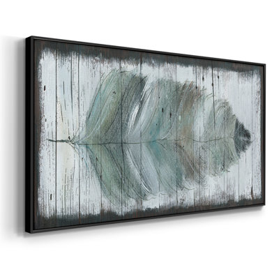 Stained Feather- Framed Gallery Wrapped Canvas -Ready to Hang