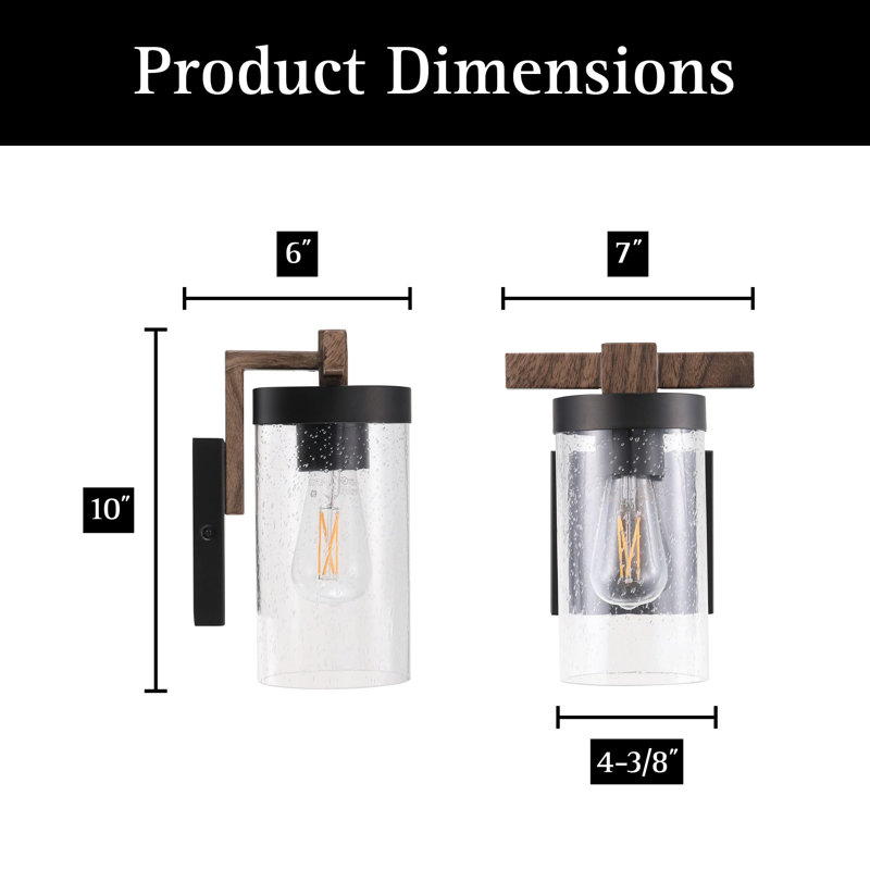 Oil Rubbed Bronze Rustic Vanity 1-Light Wall Sconce, 1 Vintage Style ST19 Light Bulb Included - 8W, 2700K, Standard E26 Base