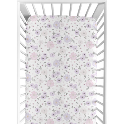 Drap-housse pour lit de bébé floral en aquarelle