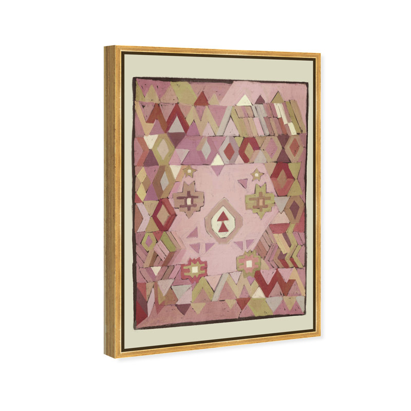 Tapestry Boehme II Canvas Abstract Print by Oliver Gal, Black Frame, 10 x 15, 16"H x 11"W, Gold Floater Frame
