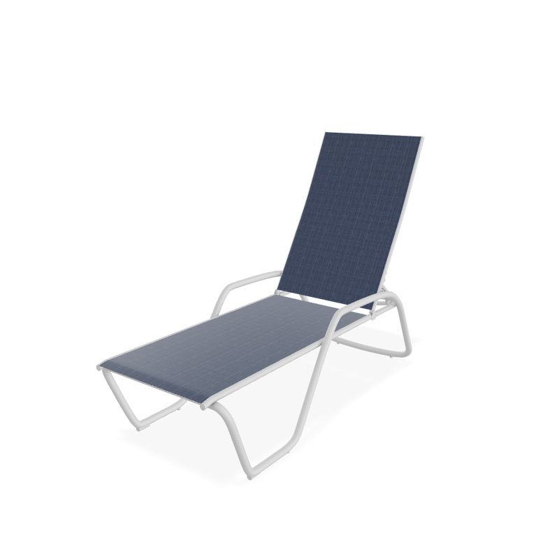 Outdoor Rust-Resistant Metal Chaise Lounge, Textured White, Mavi
