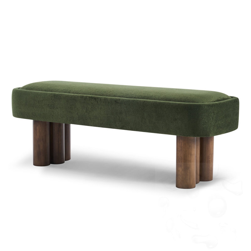 Upholstered Bench, Green