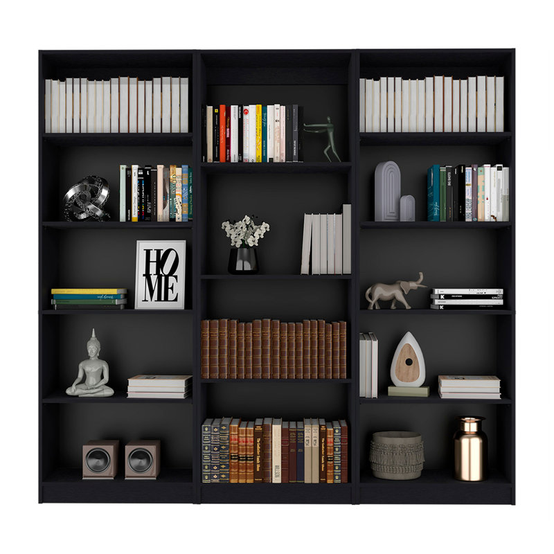 Ensemble de salon 3 pièces Wenge avec 3 bibliothèques, Wengé
